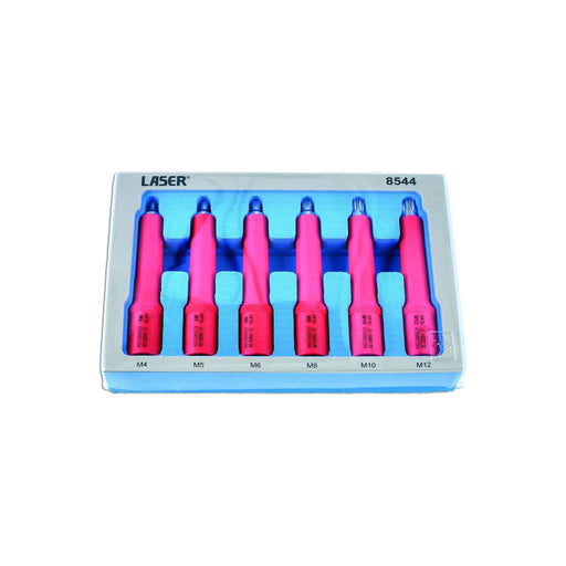 Laser Insulated Spline Bit Socket Set 3/8"D 6pc 8544 Laser - Dynamic Drive