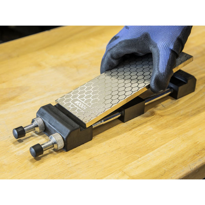 Sealey Combination Diamond Sharpening Whetstone with Adjustable Stone Holder Sealey - Dynamic Drive