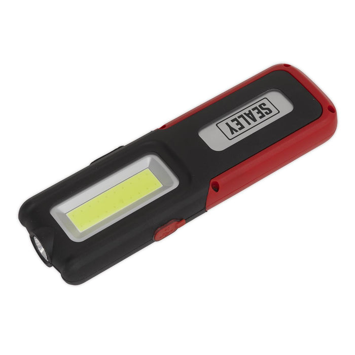 Sealey LED318 Rechargeable Inspection Lamp 5W COB + 3W LED + Power Bank Red Sealey  - Dynamic Drive