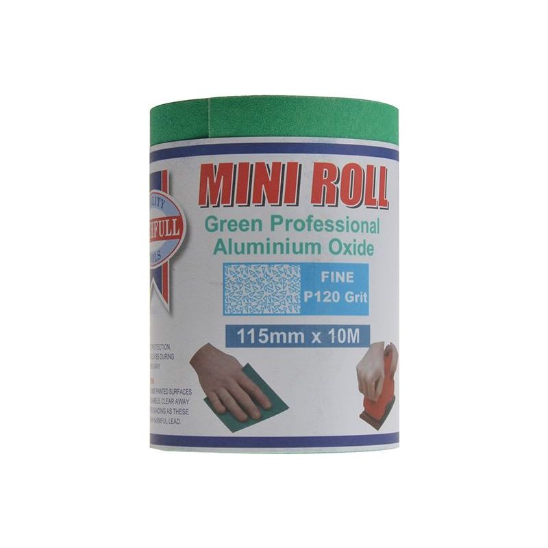 Faithfull Aluminium Oxide Sanding Paper Roll Green 115mm x 10m 120G Faithfull - Dynamic Drive