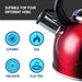 MDS1203 Liberty Red 2.5 Litre Whistling Kettle CW-T056-B1R Liberty Leisure UK - Dynamic Drive