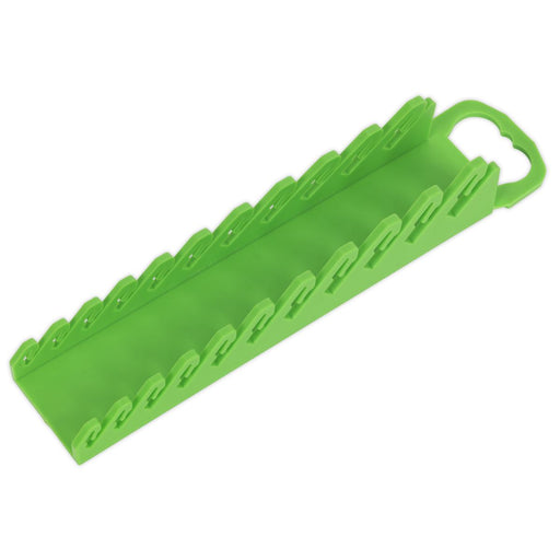 Sealey Premier High Visibility Green Stubby Spanner Rack 10 Capacity Toolbox Sealey  - Dynamic Drive