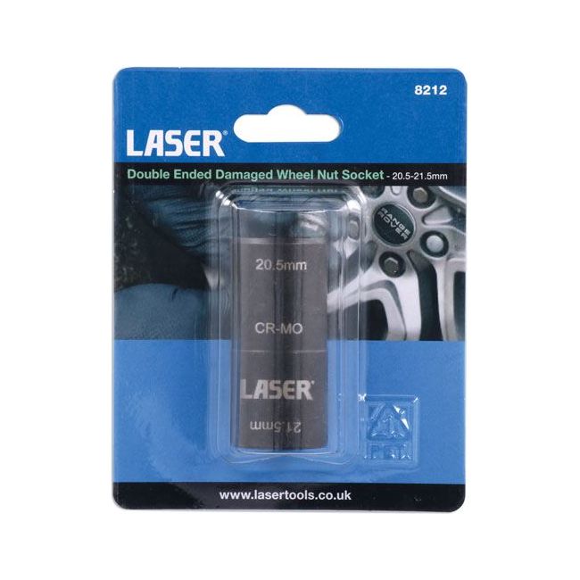Laser Double Ended Damaged Wheel Nut Socket 20.5x21.5mm 8212 Laser - Dynamic Drive