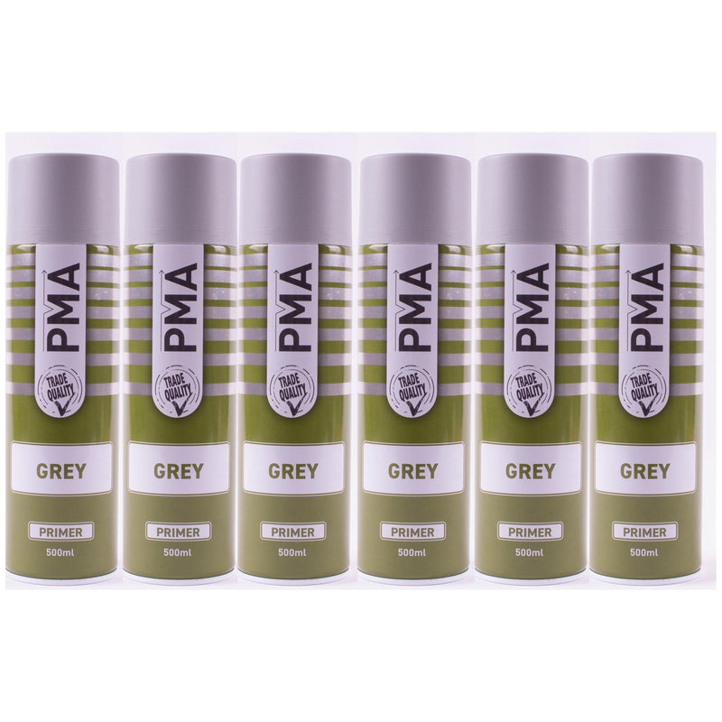 6x Autotek Professional Grey Primer 500Ml Spray Paint High Coverage Autotek - Dynamic Drive