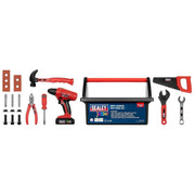 Sealey JTK 19 Piece Childrens Kids DIY Toy Hand Tool & Drill Kit With Tool Box Sealey - Dynamic Drive
