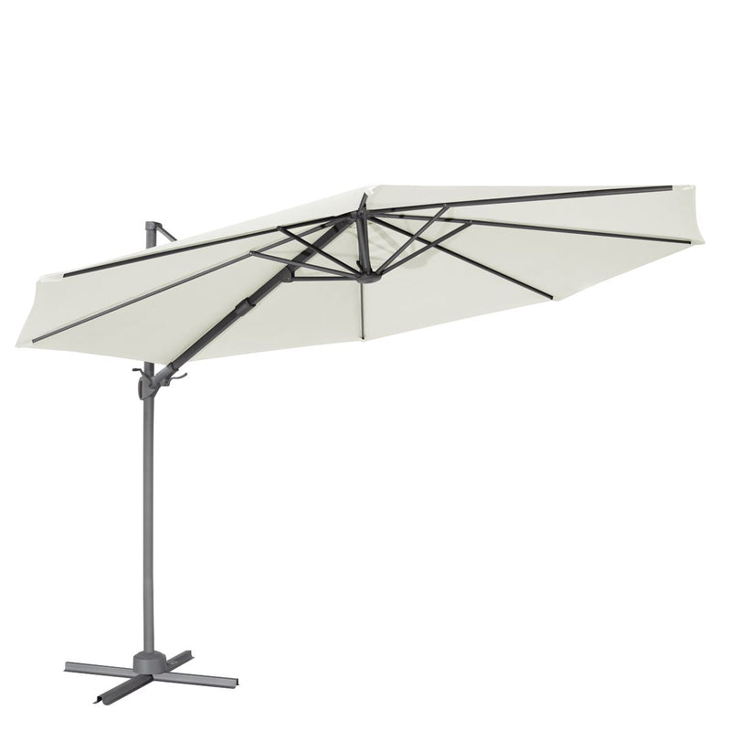 Dellonda Cantilever Parasol with 360 Rotation, Tilt & Cover 3m - Cream Dellonda - Dynamic Drive