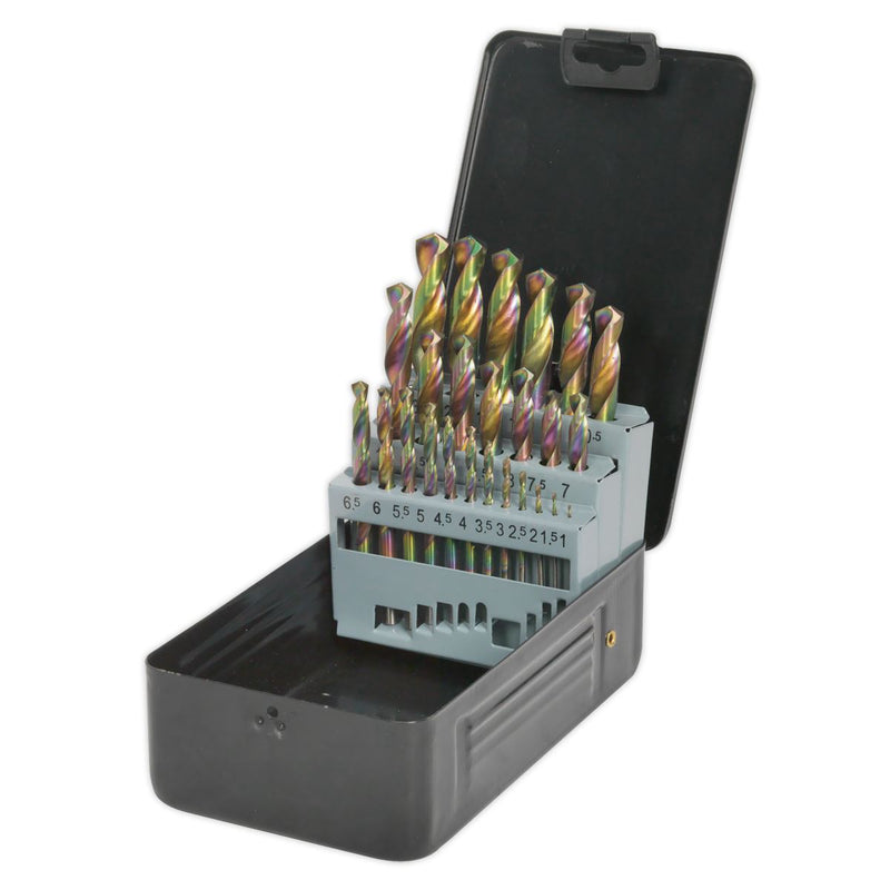 Sealey HSS Drill Bit Set 25pc Edge Ground Metric DIN 338 S0938 Sealey - Dynamic Drive