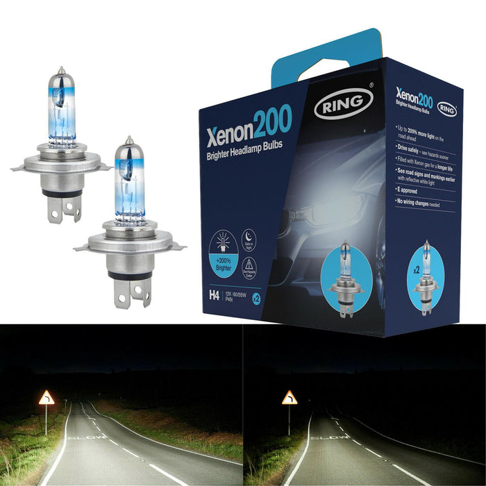 Ring Xenon 200 H4 Head Light Bulbs | Performance +200% Brighter - Pair Ring Automotive  - Dynamic Drive