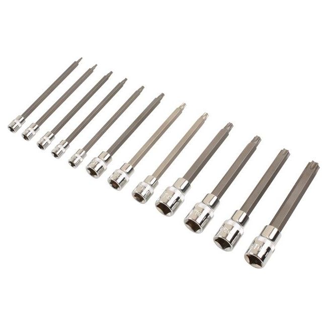 Laser Long Tamperproof Torx Socket Bit Set 1/4"D, 3/8"D, 1/2"D 7723 Laser - Dynamic Drive