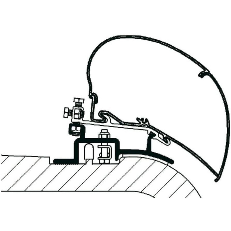 Thule fits Ducato/Boxer/Jumper 2007+ L2 H2 Roof Mount Awning Adapter Brackets 301649 Thule - Dynamic Drive