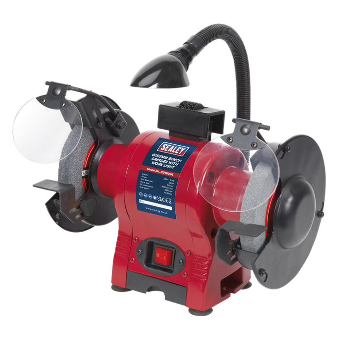 Sealey Bench Grinder 150mm with Work Light 250W/230V BG150WL Sealey  - Dynamic Drive