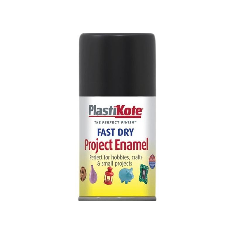 Plastikote Fast Dry Enamel Aerosol Gloss Black 100ml PlastiKote - Dynamic Drive