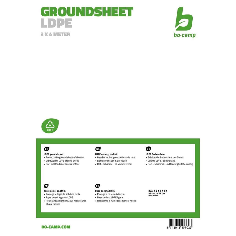 Bo-Camp Groundsheet Tarpaulin Transparent 4x3 Metres Bo-Camp - Dynamic Drive