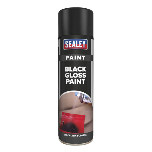 Sealey Black Gloss Paint 500ml Pack of 6 SCS025 Sealey - Dynamic Drive