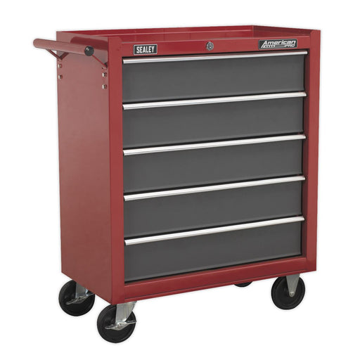 Sealey Rollcab 5 Drawer with Ball-Bearing Slides Red/Grey AP22505BB Sealey - Dynamic Drive