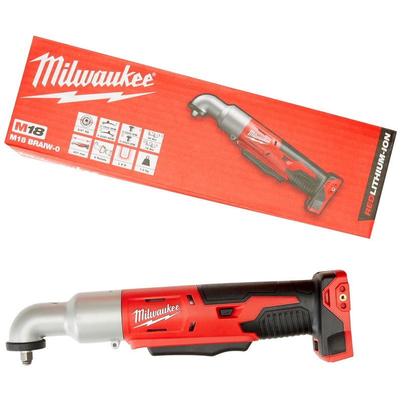 Milwaukee M18 BRAIW-0 Right Angle Impact Wrench 18V Bare Unit Milwaukee - Dynamic Drive
