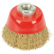 Draper Brassed Steel Crimped Wire Cup Brush, 65mm, M14 41443 Draper - Dynamic Drive