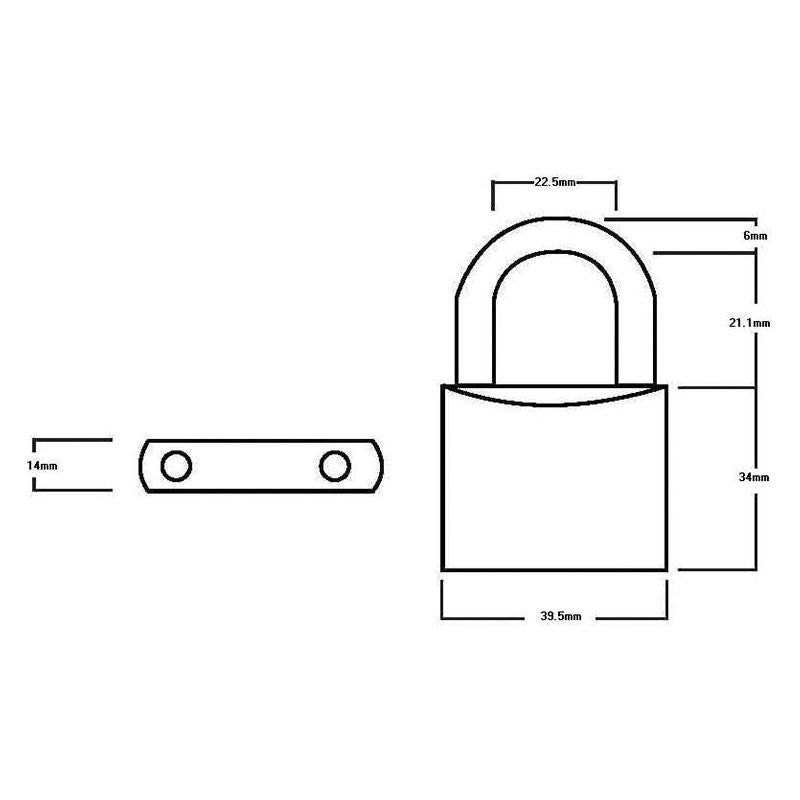 Squire LN4T Lion Brass Padlocks 5-Pin 40mm Twin Pack (2 x LN4KA) Squire - Dynamic Drive