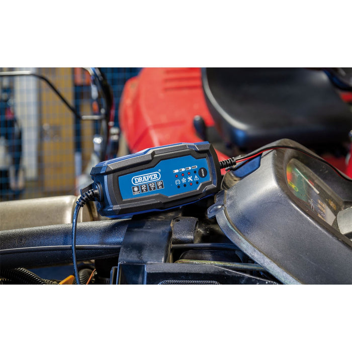 Draper 12V Smart Charger and Battery Maintainer, 2A 53488 Draper - Dynamic Drive