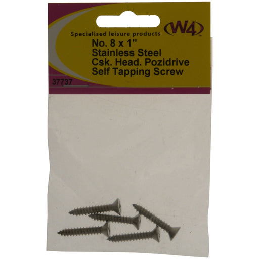 MDS1203 W4 No 8 x 1 Stainless Steel Self Tapping Counter Sunk Screw 5 pack 37737 W4 - Dynamic Drive