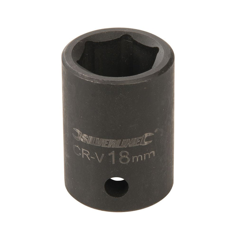 Silverline Impact Socket 1/2" Drive 6pt Metric 18mm Silverline - Dynamic Drive