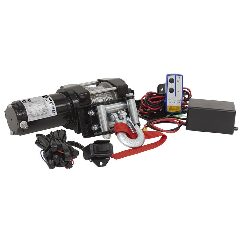 Sealey ATV Winch 1000kg Line Pull 12V ATV1000W Sealey - Dynamic Drive