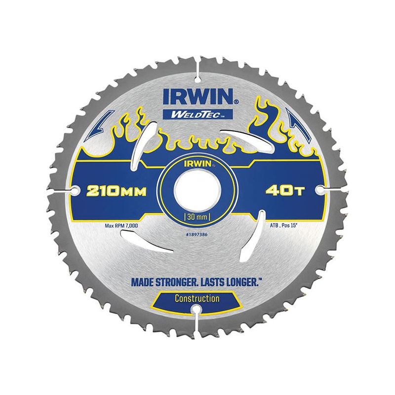 Irwin® Weldtec Circular Saw Blade 210 x 30mm x 40T ATB IRWIN® - Dynamic Drive