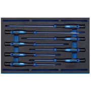 1x 8 Piece Draper Extra Long Precision Screwdriver Set In EVA Insert Tray Draper  - Dynamic Drive