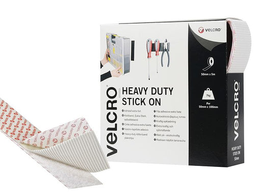 Velcro® Brand VELCRO® Brand Heavy-Duty Stick On Tape 50mm x 5m White VELCRO® Brand - Dynamic Drive