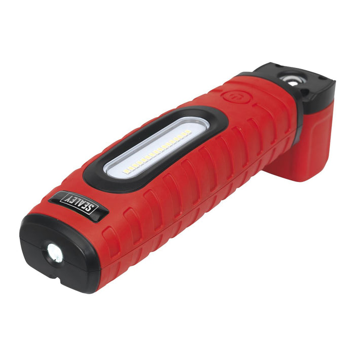 Sealey R/Charge 360 Insp Lamp 16 SMD LED + 3W LED Red 2 x Li-ion LED360PLUSR Sealey  - Dynamic Drive