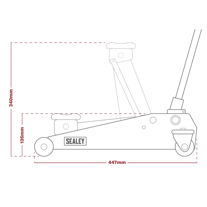 Sealey Lifting Kit 2t (Inc Jack,Axle Stands,Creeper,Chocks,Wrench) JKIT01 Sealey  - Dynamic Drive
