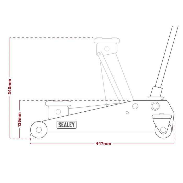 Sealey Lifting Kit 2t (Inc Jack,Axle Stands,Creeper,Chocks,Wrench) JKIT01 Sealey  - Dynamic Drive