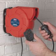 Sealey Cable Reel System Retractable 10m 1 x 230V Socket CRM101 Sealey - Dynamic Drive