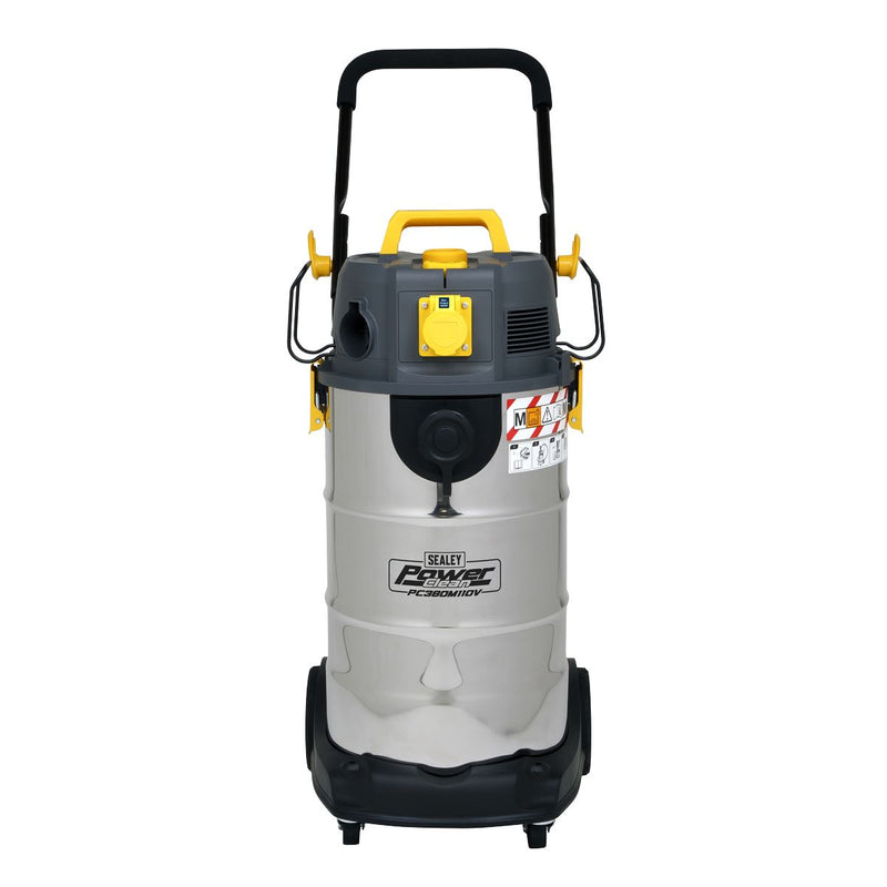 Sealey Vacuum Cleaner Industrial Dust-Free Wet/Dry 38L 1100W/110V Stainless Stee Sealey - Dynamic Drive