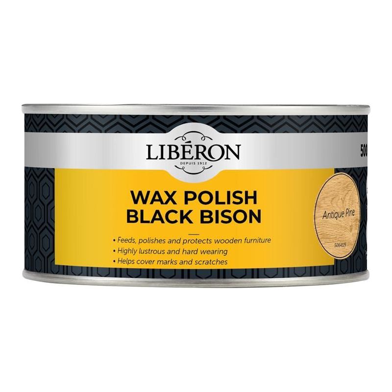 Liberon Wax Polish Black Bison Antique Pine 500ml Liberon - Dynamic Drive