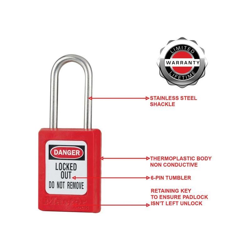 Master Lock Lockout Padlock – 35mm Body & 4.76mm Stainless Steel Shackle Master Lock - Dynamic Drive