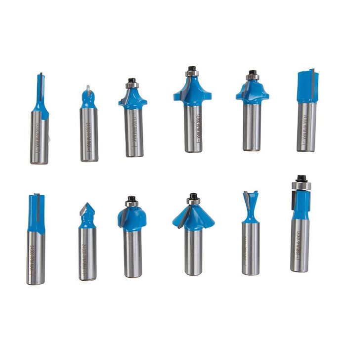 Silverline 12mm TCT Router Bit Set 12pce 12mm Silverline - Dynamic Drive