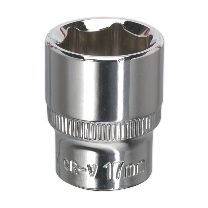 Sealey WallDrive Socket 17mm 3/8"Sq Drive Fully Polished SP3817 Sealey - Dynamic Drive