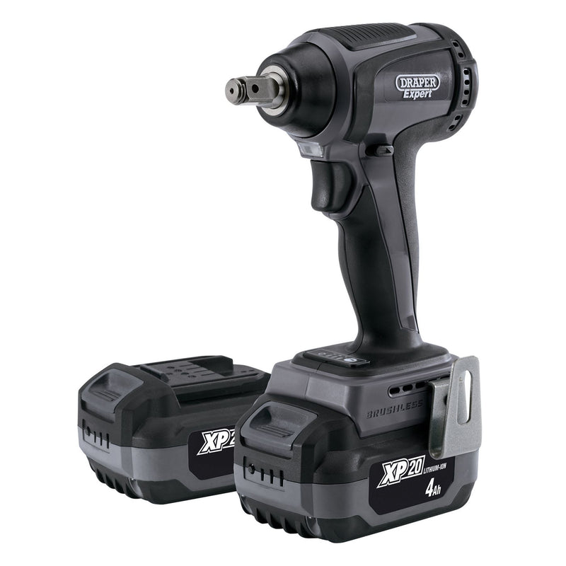 Draper XP20 20V Brushless Impact Wrench, 1/2", 300Nm, 2 x 4.0Ah Batteries, 1 x F Draper - Dynamic Drive
