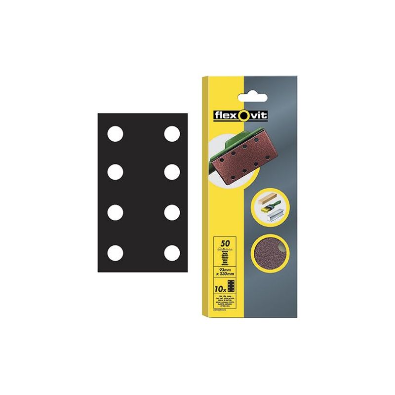 Flexovit 1/3 Sanding Sheets Perforated Coarse 50 Grit (Pack 10) Flexovit - Dynamic Drive
