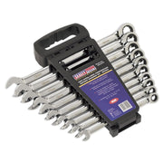Sealey Combination Ratchet Spanner Set 10Pc Extra-Long Me Sealey - Dynamic Drive