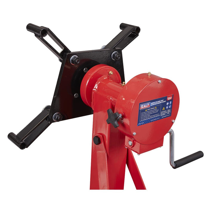 Folding 360º Rotating Engine Stand with Geared Handle Drive 680kg Capacity Sealey - Dynamic Drive