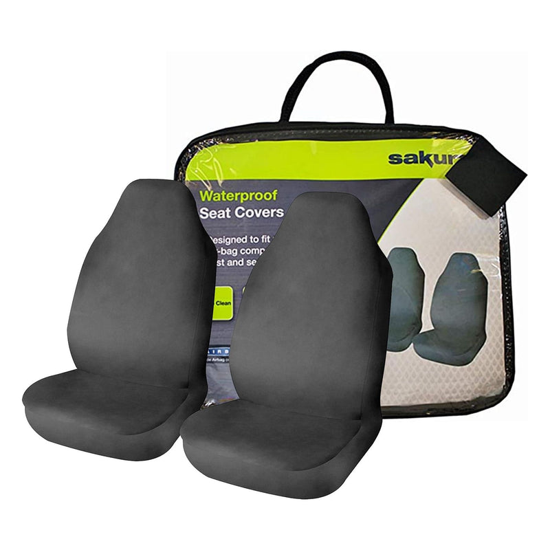 Car Seat Protector Front Set Cover Non-slip Waterproof Universal Fit Airbag Van Sakura  - Dynamic Drive