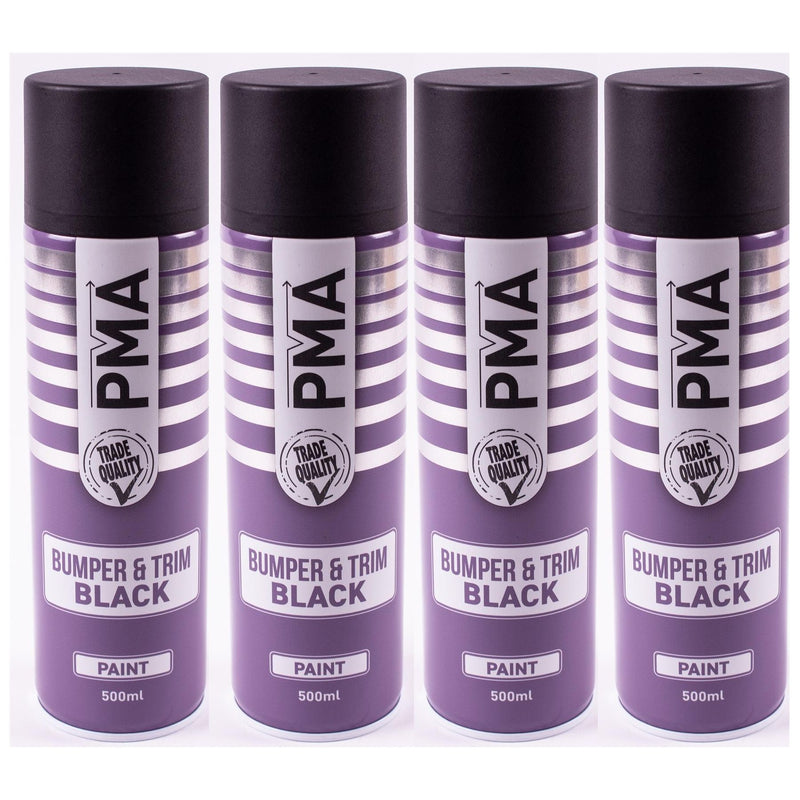 4x Autotek Professional Black Bumper and Trim 500ml Spray Paint High Coverage Autotek - Dynamic Drive