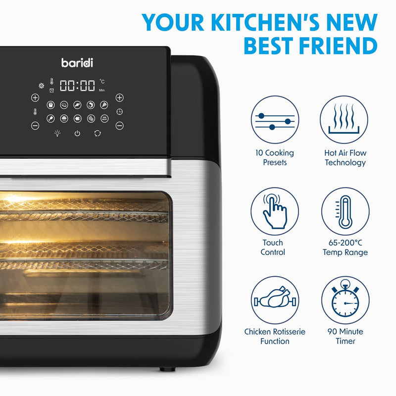 Baridi Air Fryer & Rotisserie Oven 12L Capacity DH170 Baridi - Dynamic Drive