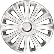 15" Silver Multi-Spoke Wheel Trims Hub Caps Covers Protectors Set of 4 ABS Versaco  - Dynamic Drive