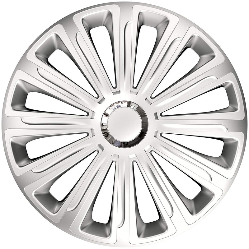15" Silver Multi-Spoke Wheel Trims Hub Caps Covers Protectors Set of 4 ABS Versaco  - Dynamic Drive