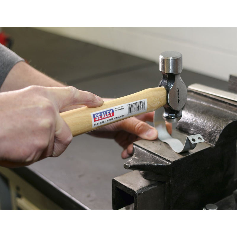 Sealey Ball Pein Hammer 1lb Hickory Shaft BPH16 Sealey - Dynamic Drive