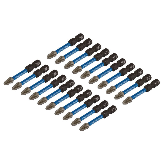 Draper Expert PZ-Type Impact Screwdriver Bits, No.2 x 50mm, 1/4" Hex (Pack of 20 Draper - Dynamic Drive