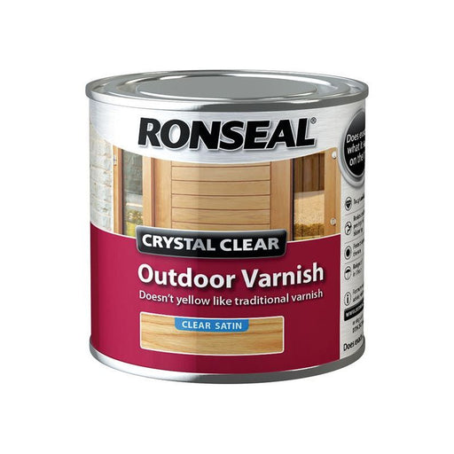 Ronseal Crystal Clear Outdoor Varnish Satin 250ml Ronseal - Dynamic Drive